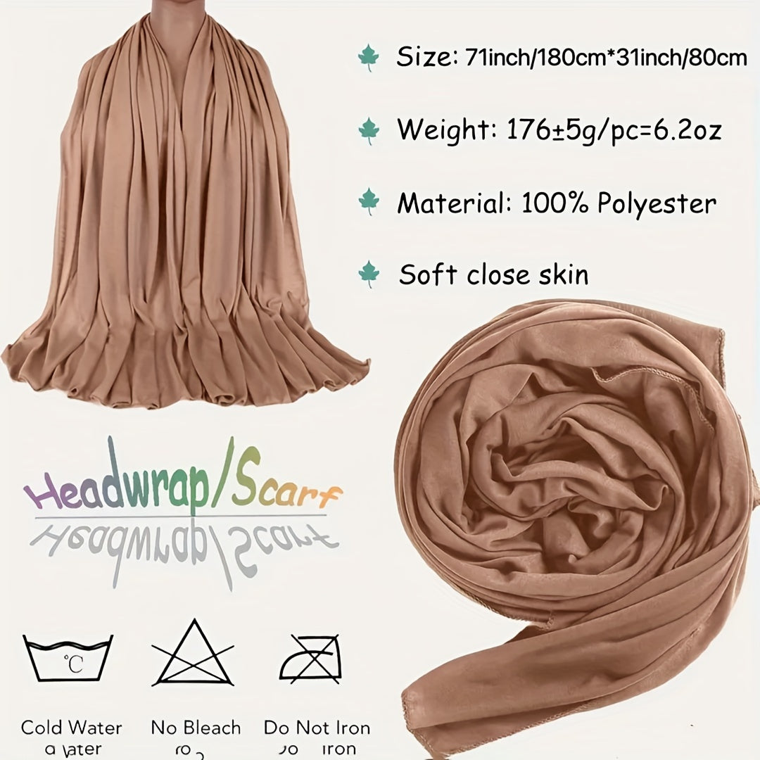 Set of 4 Bohemian Style Pleated Head Wraps, Elegant Solid Color Turban Caps, Breathable And Ultra Soft Extra Long Headbands for Women
